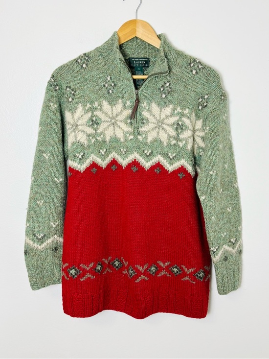 Lauren Ralph Lauren Sweaters - Lauren Ralph Lauren Wool Alpaca Fair Isle Hand-Knit Nordic Christmas Sweater S/M